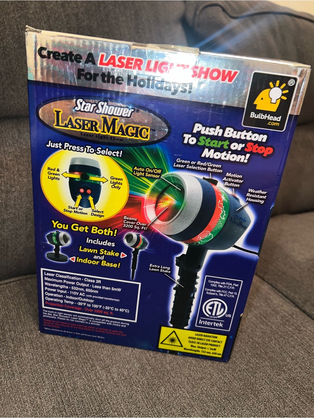 NEW Star Shower Laser Magic Holiday Light Show - Green and Red
